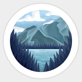 Mountains and Forest Sticker